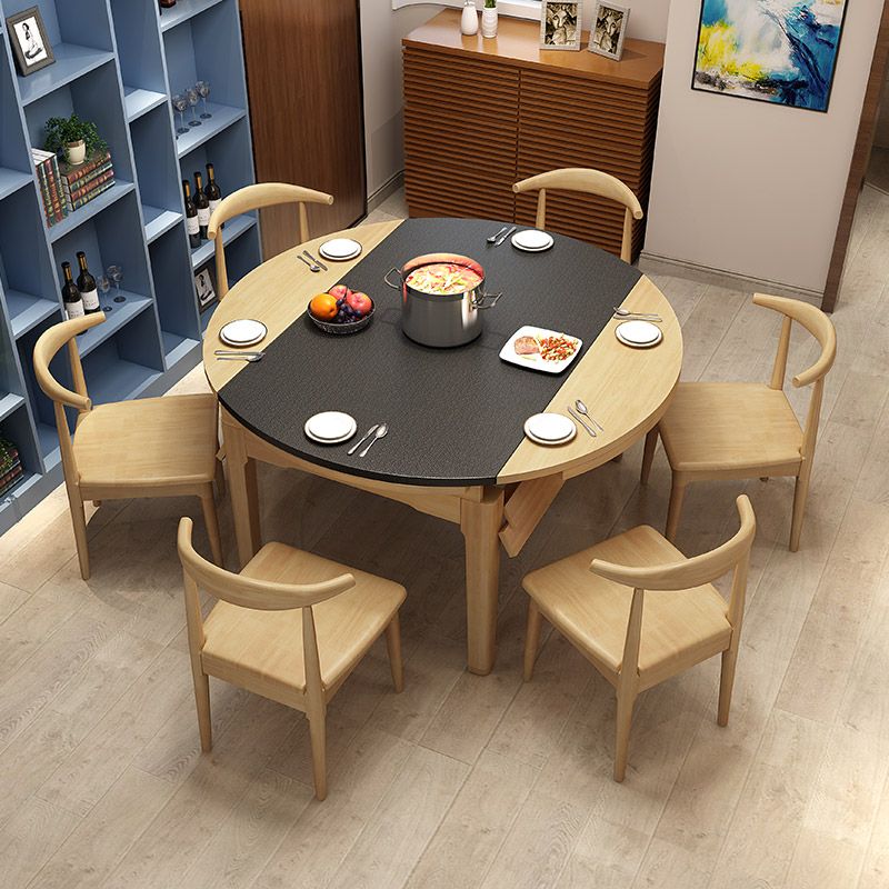 Simplicity Style Dining Site Table Round Stone Furniture with Drop-Leaf