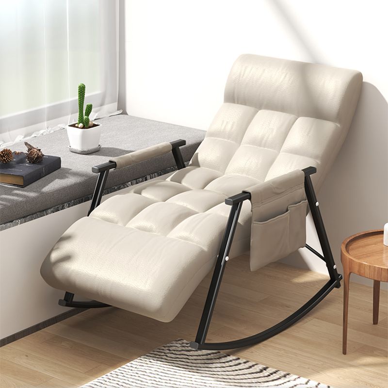 Upholstered and Metal Rocking Chair Contemporary Rocker Chair Removable Cushions