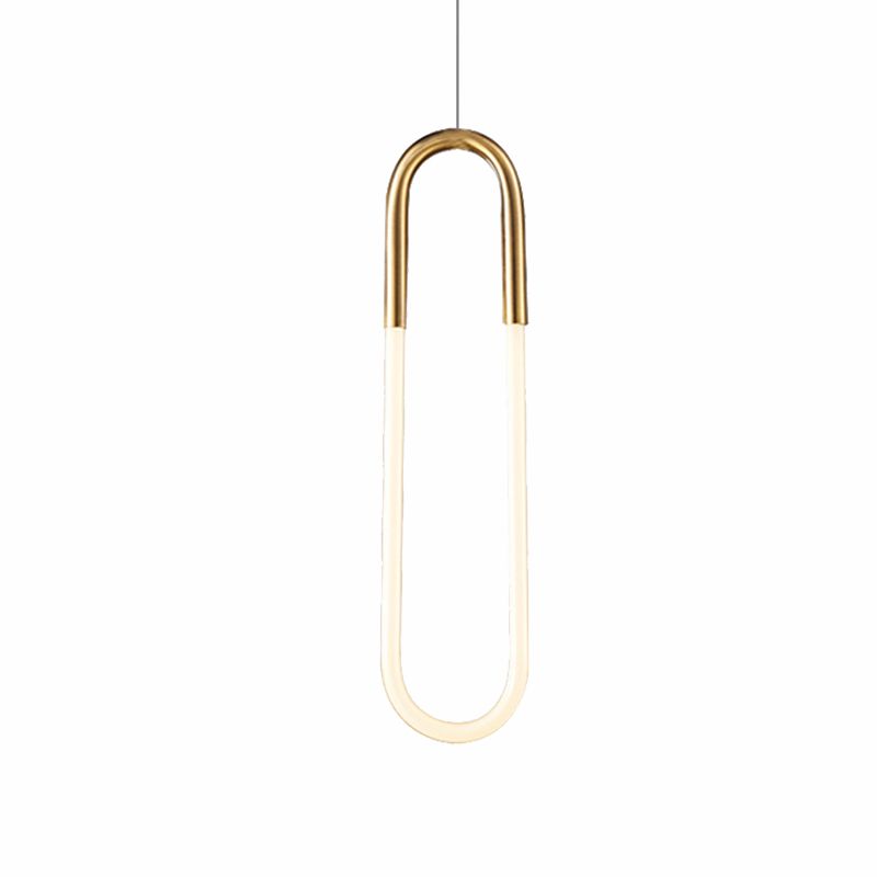 Oval Acrylic Drop Pendant Contemporary 1/2-Light Gold Hanging Ceiling Light in Warm/White/Natural Light