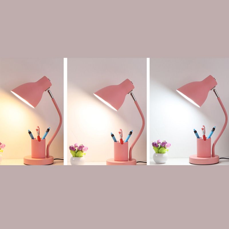 Angled Shade Table Lamp Nordic Metal 1-Light Study Room Reading Light with Pen Holder
