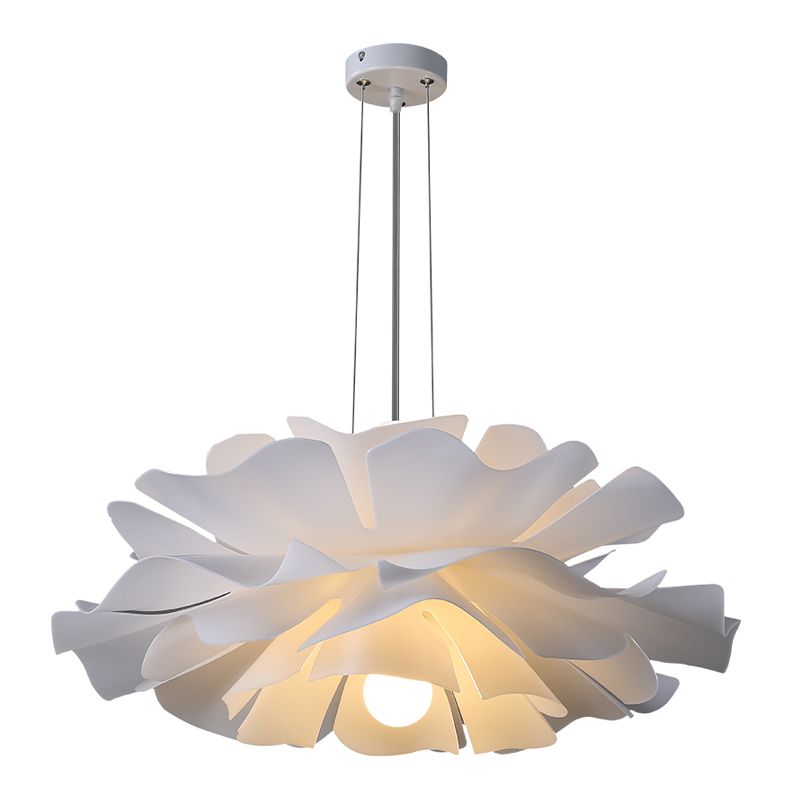 2-Light Pendant Lighting Modern Style White Lotus Shape Suspension Lighting