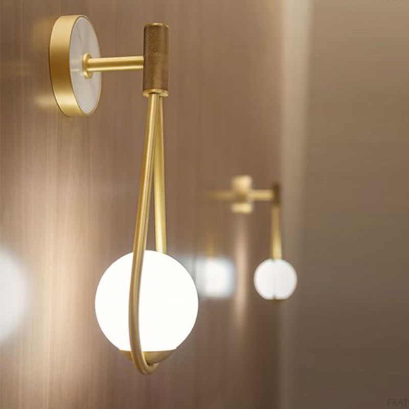 Modern Simplicity Droplet Wall Light Sconce Milk Glass Wall Light Fixtures for Bedroom