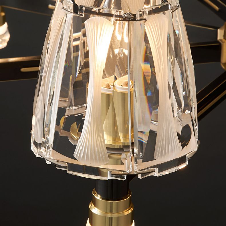 Conical Chandelier Light Fixture Traditional Clear Glass Pendant Lighting for Restaurant