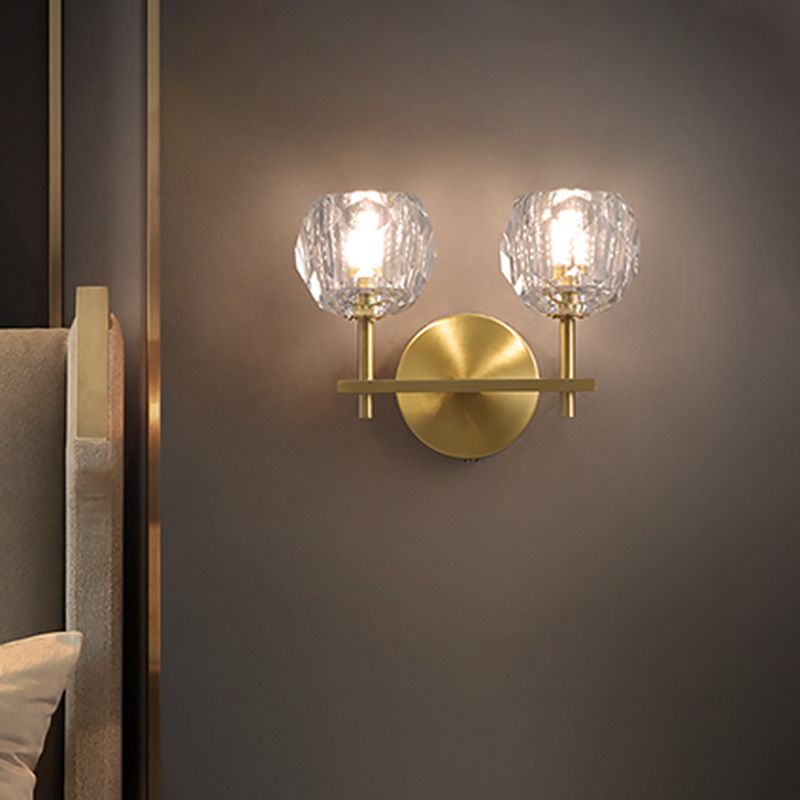 Luz de pared de cristal moderna Luz creativa de pared creativa para sala de estar de dormitorio de hotel