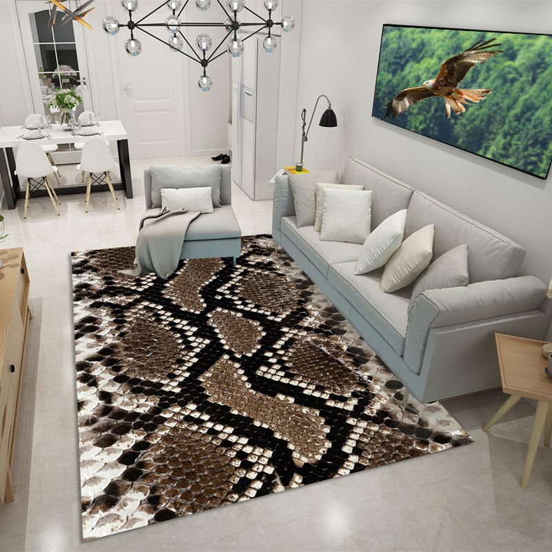 Creative Leopard Print Carpet Polyester Indoor Rug Stain Resistant Rug for Living Room