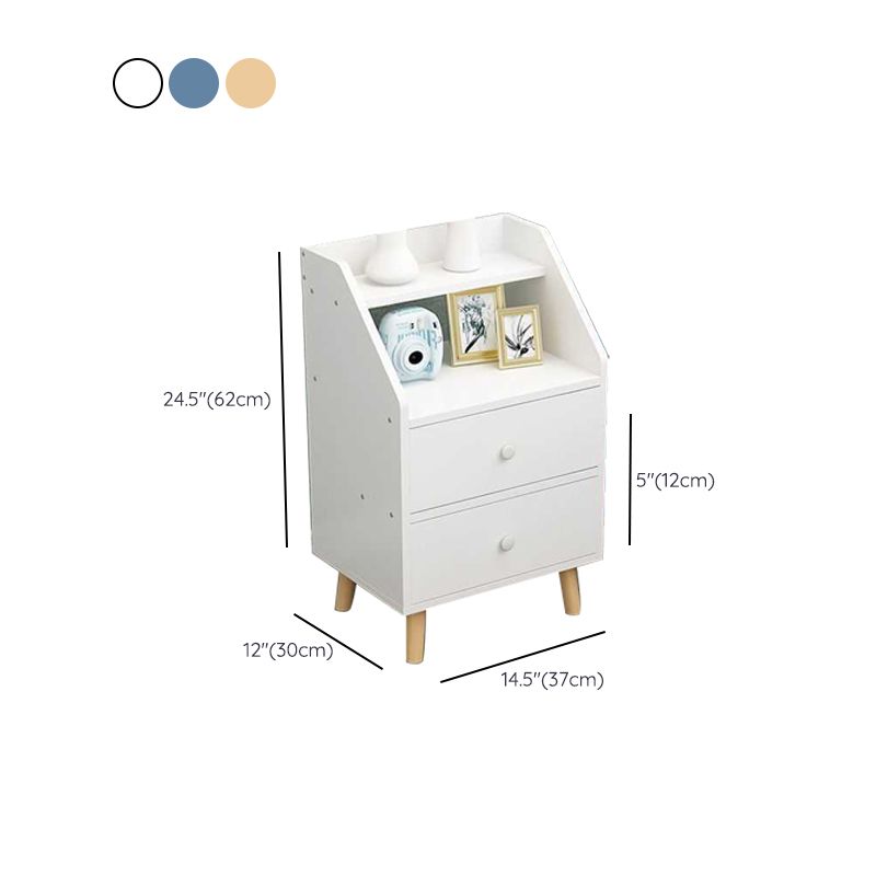 Open Storage Accent Table Nightstand Antique Finish Modern Bed Nightstand with Legs