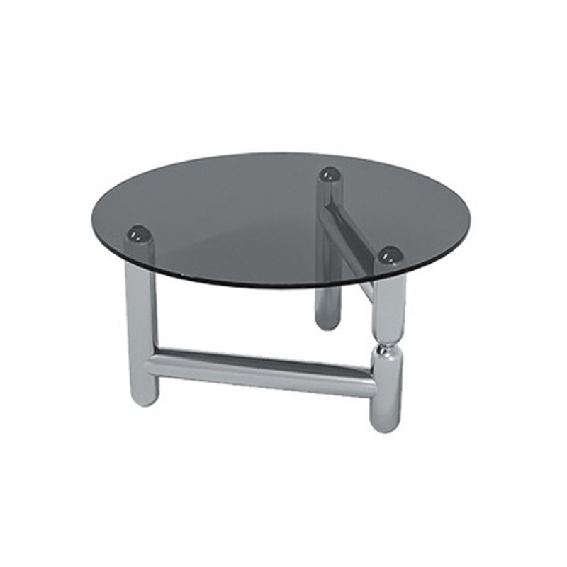 Round Glass Coffee Cocktail Table Steel 3 Legs 1 Single Coffee Table