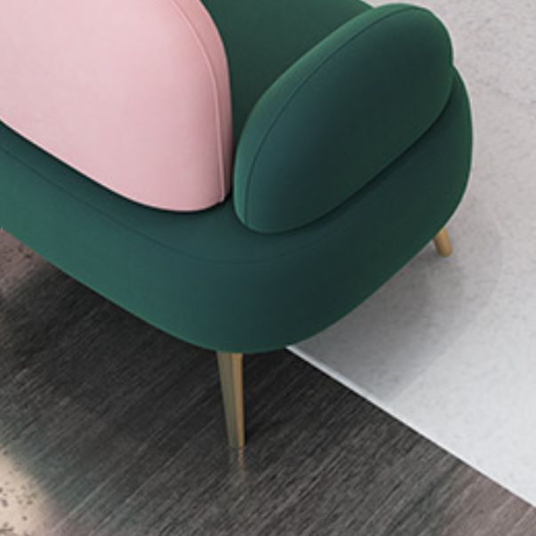 Contemporary Green Sofa with Square Arm and Tight Back for Apartment