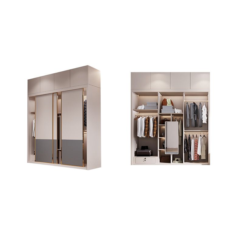 Contemporary Style Wardrobe Wooden Bedroom Wardrobe Closet with Shelves