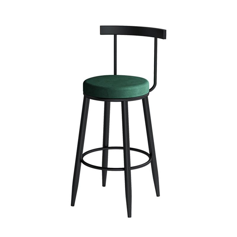 Contemporary Metal Barstool Fabric Upholstered Counter Stool in Matte Finish for Indoor