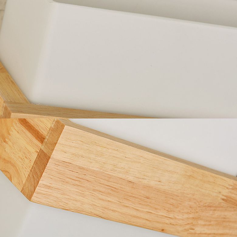 Cube Shade Study Room SCONCE LAMP MET HOUTECO MILK GLAS 1 licht Japanse wandlamp in het wit