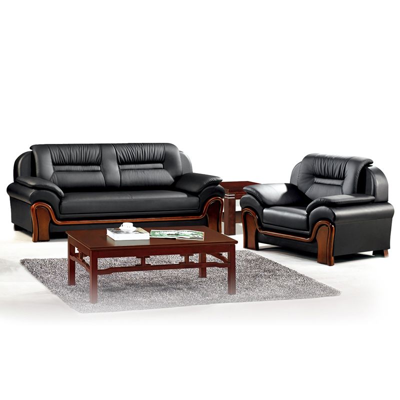 Divano posteriore del cuscino cucito tradizionale 35,43 "divano braccio arrotolato, nero