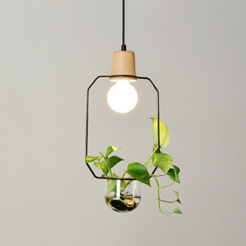 Lampada a sospensione con soffitto ad anello in metallo geometrico moderno 1 lampada da interno appesa alla luce senza botanica