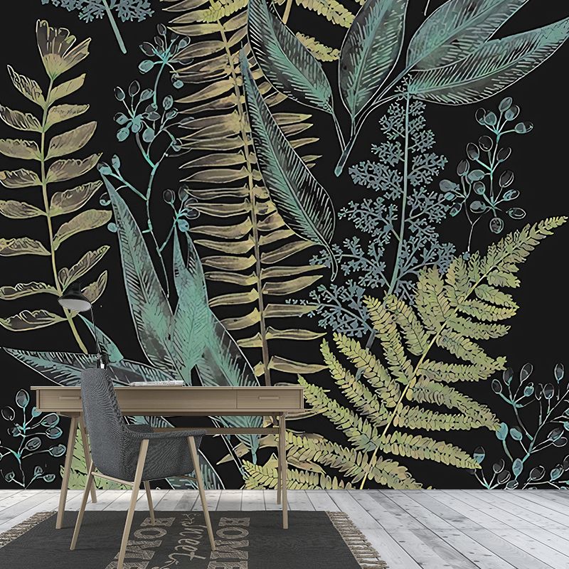 Simplicity Tropical Leaves Wall Covering Guest Room Wall Mural Decal, Made to Measure