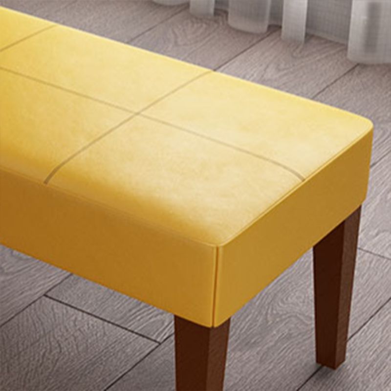 Modern Cushioned Seating Bench Rectangle Backless Bedroom Bench