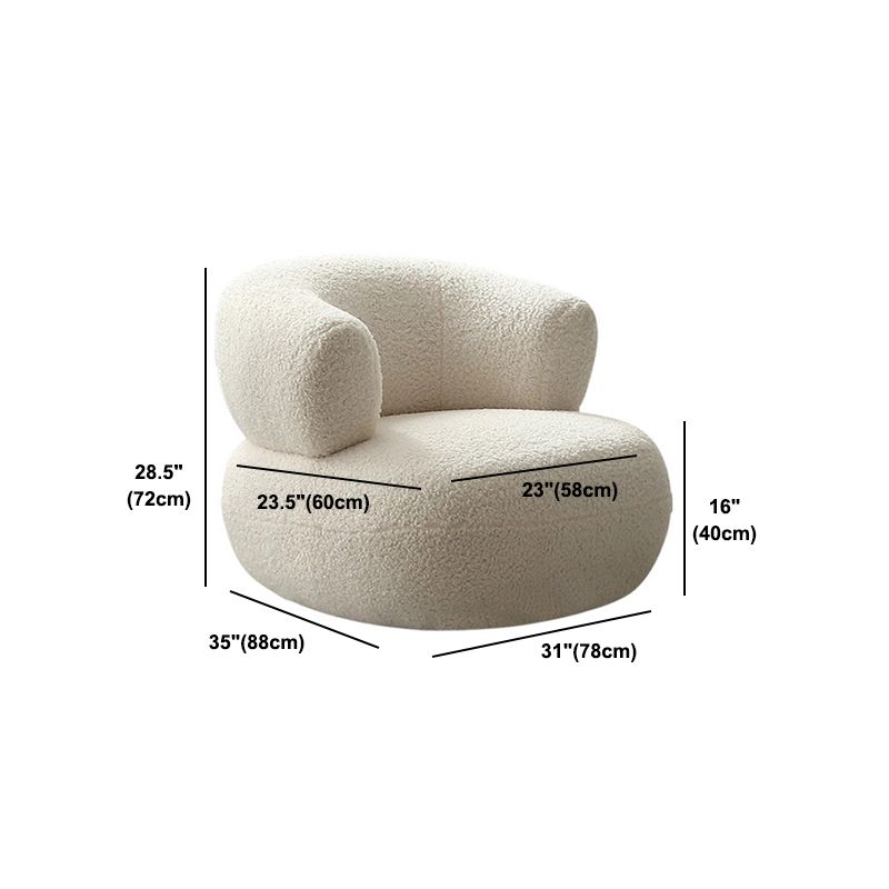 Ultra-Modern Beige Curved Sofa with Tuxedo Arm for Living Room