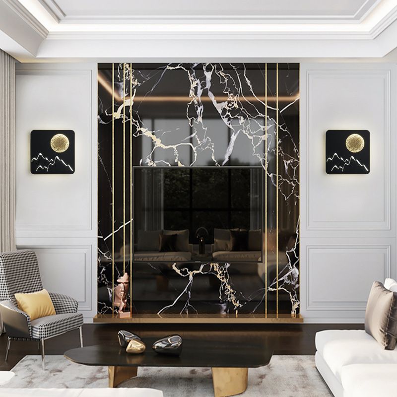 Metal Geometric Wall Lighting Modern Style 1 Light Wall Lighting Fixtures