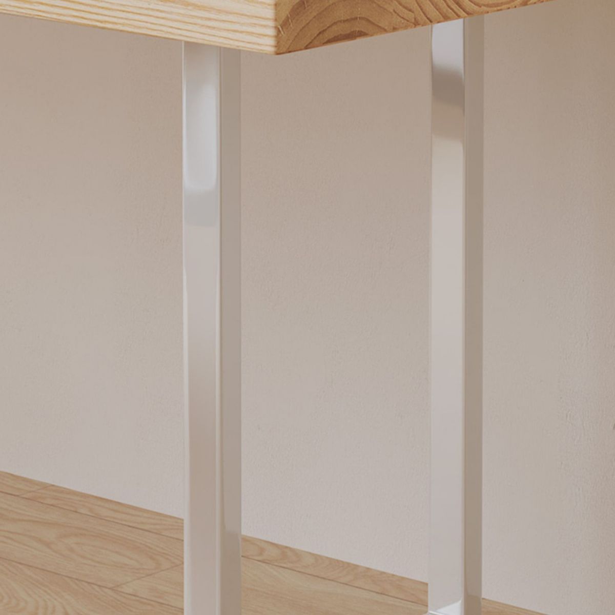 Contemporary Bedroom Writing Desk Wooden Office Desk with White Legs