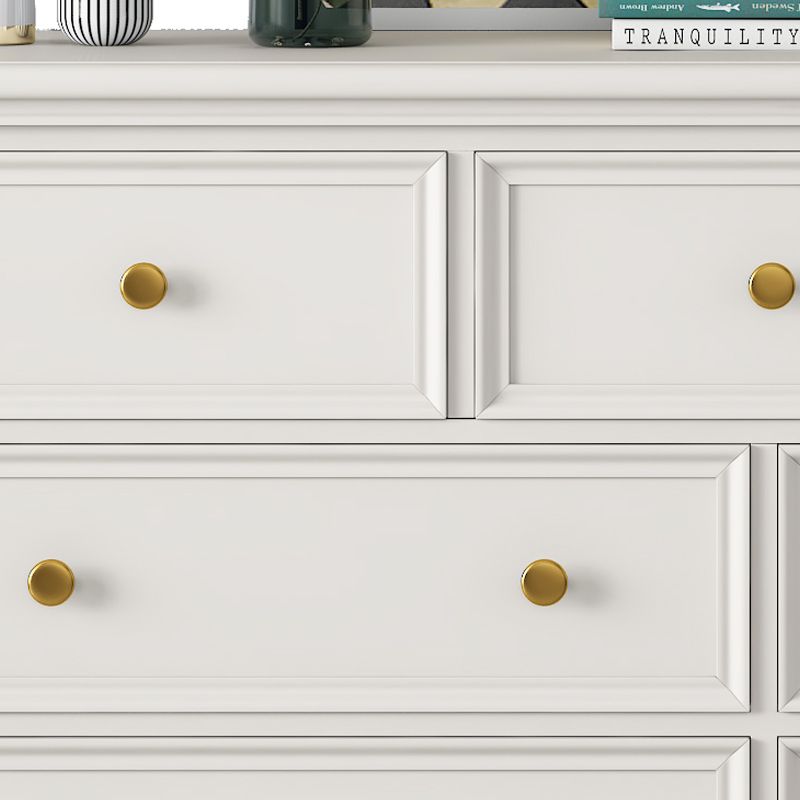 Glam Solid Wood Chest Home Storage Chest in White with Drawers