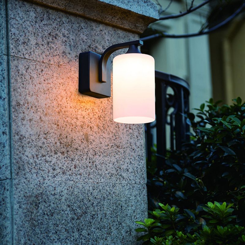 Cylinder Wall Mount Lamp 1-Light Vintage Black Wall Lighting Fixture for Bedroom