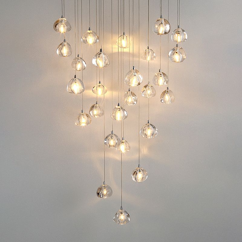 Cherries Hanging Light Fixtures Contemporary Glass Ceiling Pendant for Stairwell