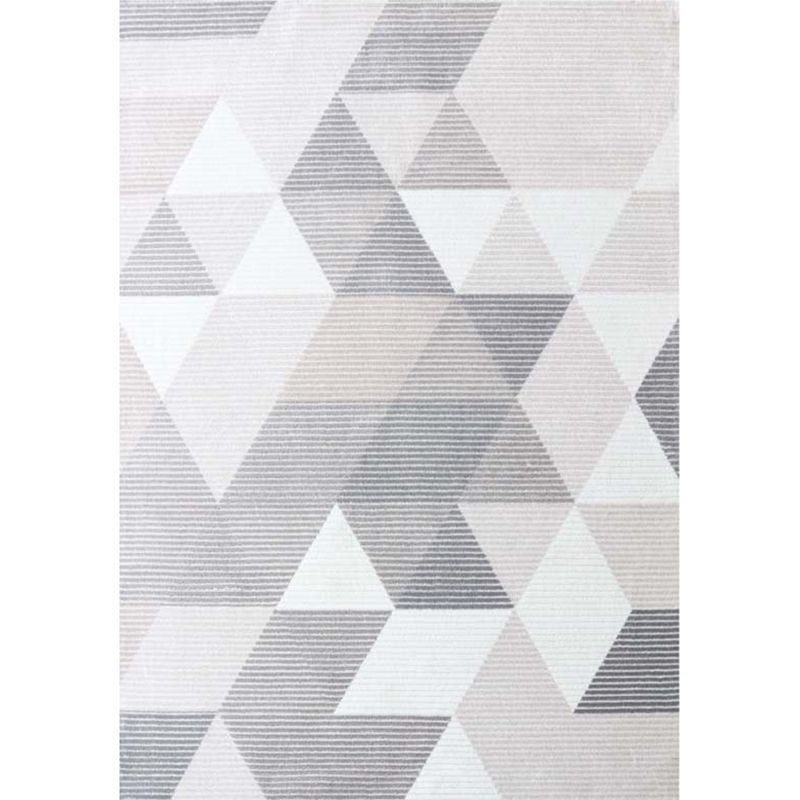 Modern Living Room Rug Multi Color Geometric Printed Indoor Rug Synthetics Non-Slip Backing Pet Friendly Area Carpet