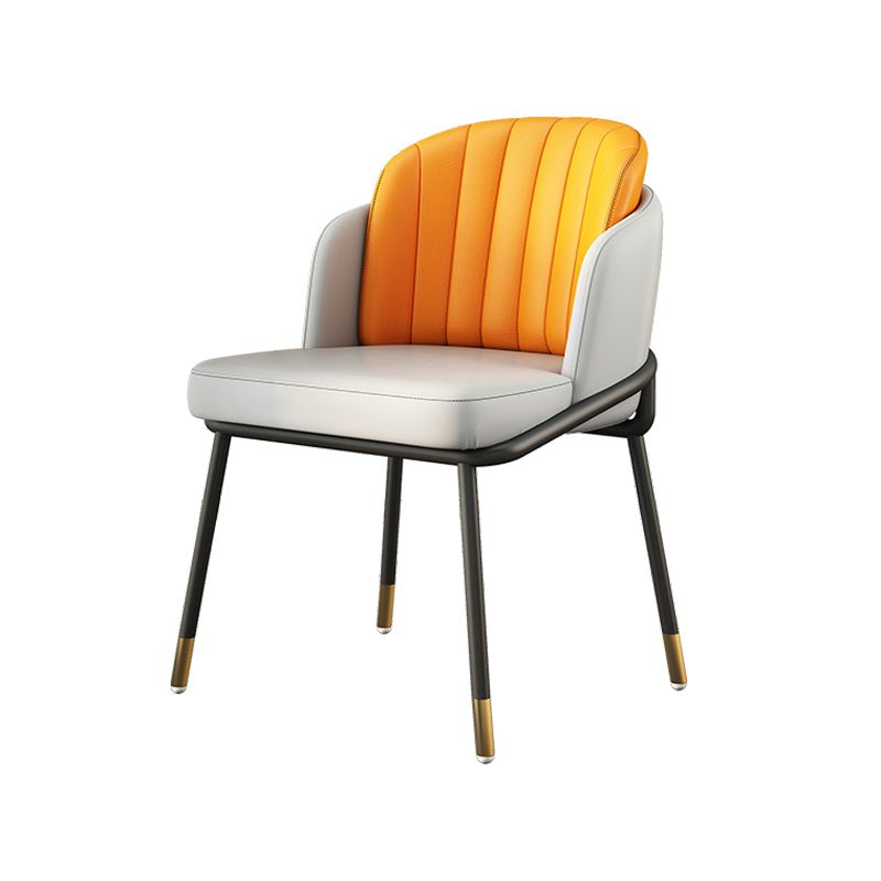 Upholstered Side Chairs Nordic Design Solid Back Armless Dining Chairs