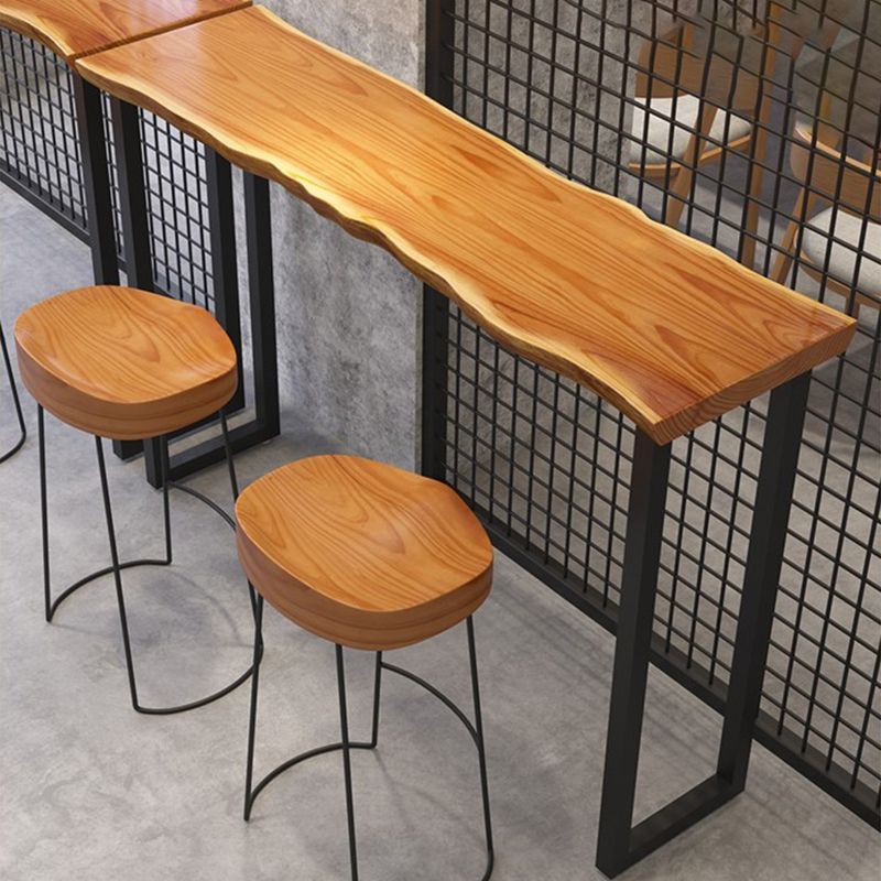 Industrial Style Solid Wood Bar Table Rectangle Bar Dining Table for Indoor