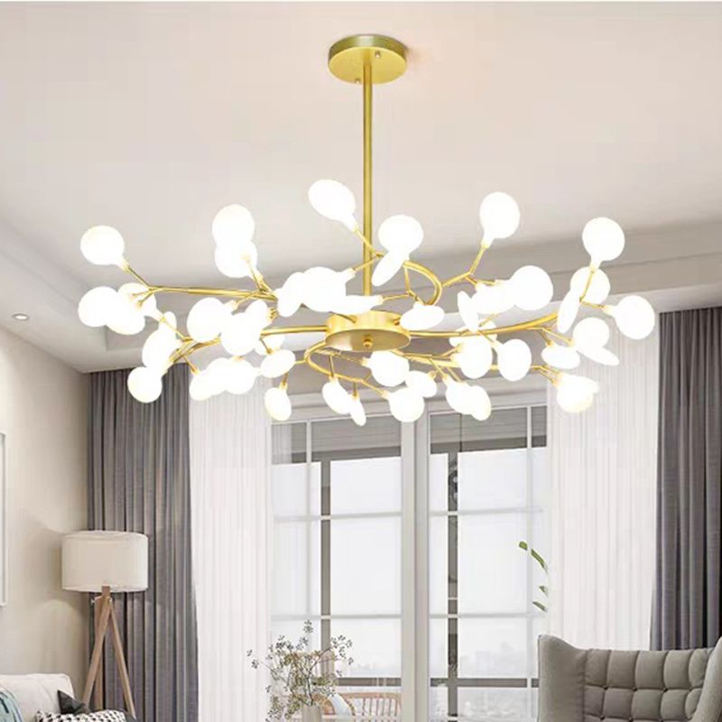 Luz de lámpara de lámpara en forma de hojas Iluminación de colgante acrílico de diseñador moderno para restaurante