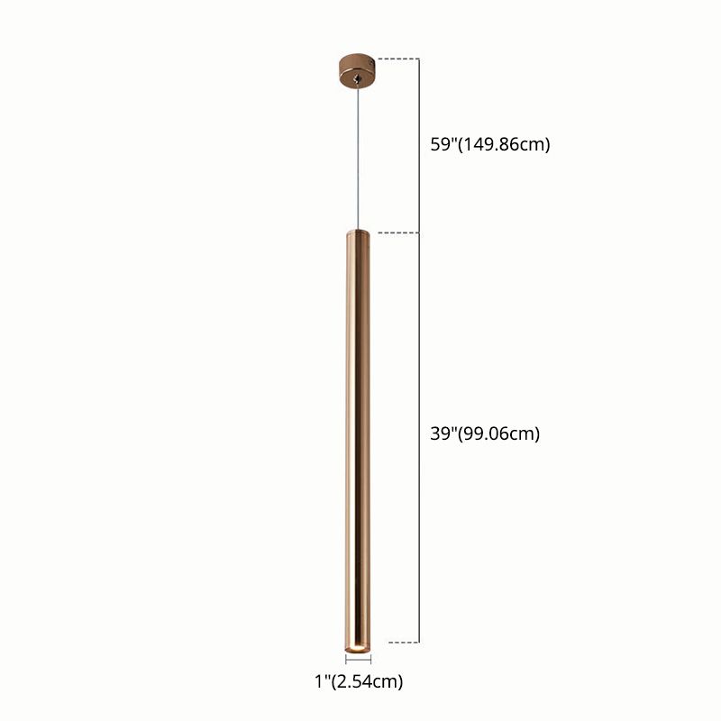 Zylindrische Deckenschein einfacher metallpoliertes Gold LED -Anhänger Beleuchtung für Bar