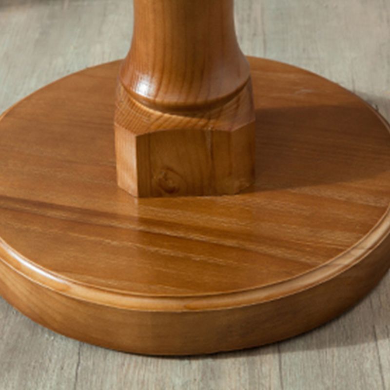 Pedestal Base Round Wooden Table in Brown Modern Style Coffee Table