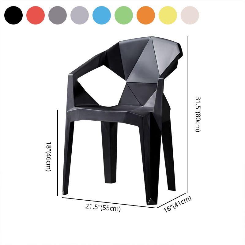 Chaises de salle à manger de style moderne Chaises d'appoint empilables en plastique pour la cuisine (Ensemble de 4)