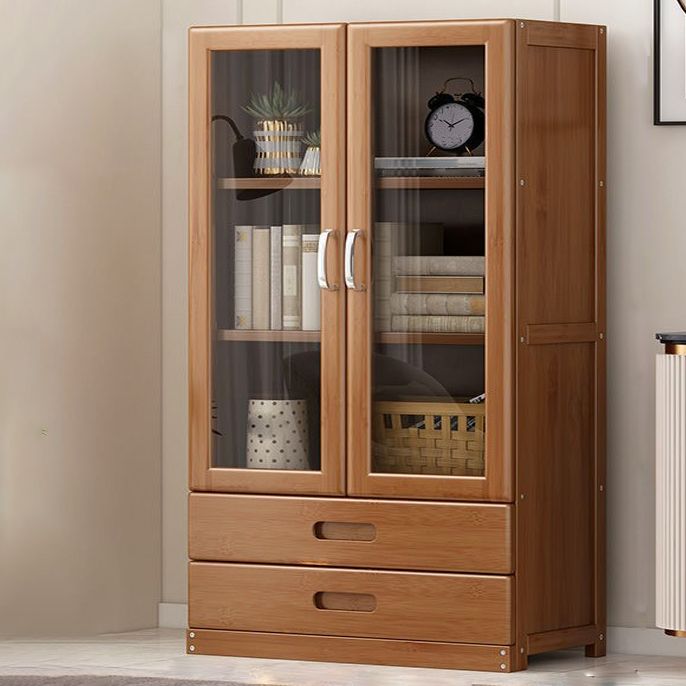 Contemporary Vertical Standard Bookcase Brown Manufactured Wood Bookshelf