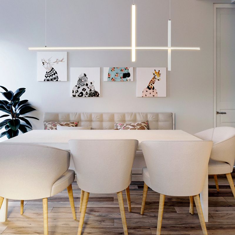 Modern Style LED Pendant Light Long Strip Island Light for Dining Room