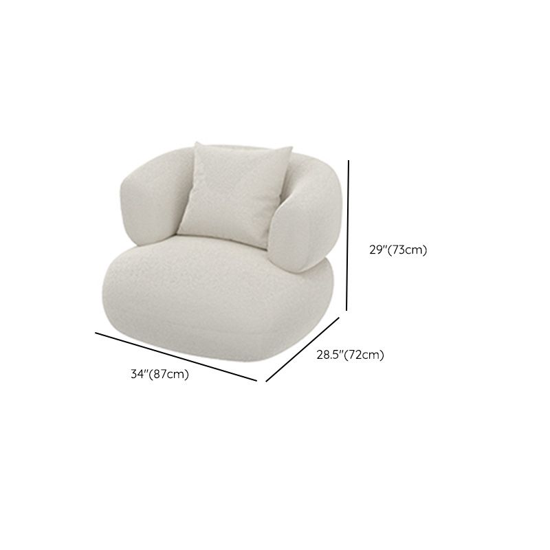 31" Wide Contemporary Sofa Fabric Pillows White Stationary Seating