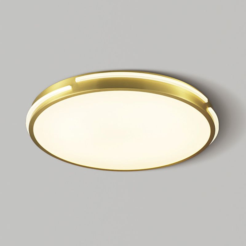 Drum Shape Metalen Plafond Verlichting Moderne Minimalistische Stijl LED Woonkamer Flush Lamp in Goud