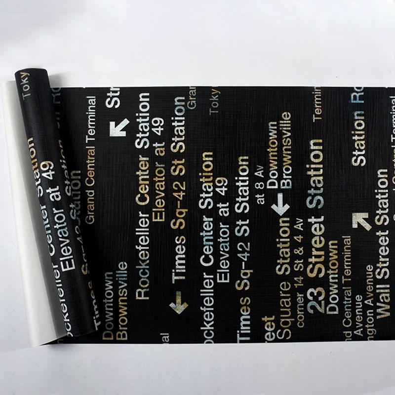 Fashion and Original 3D Effect English Letters and Vocabularies Non-Pasted Wallpaper, 20.5" by 31'