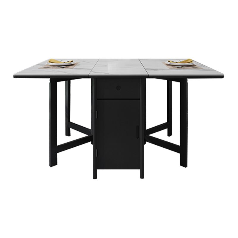 Mesa de comedor plegable Mesa rectangular moderna con base de almacenamiento (solo mesa)