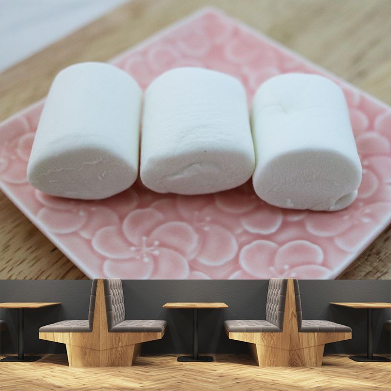 Modern Mural Dessert with Marshmallow Pattern Wall Decor Eco-friendly for Dessert Shop