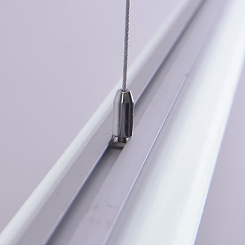 Modern Style Linear Shape Island Lighting Idea Metal 1-Light Island Pendant in White