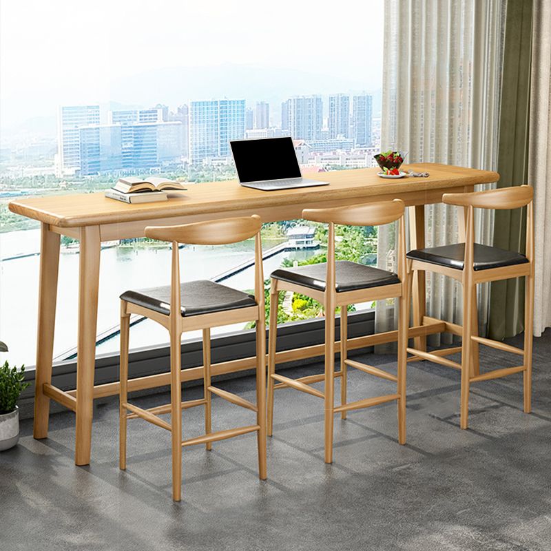 Contemporary Indoor Bar Dining Table Rectangle Wood Counter Table