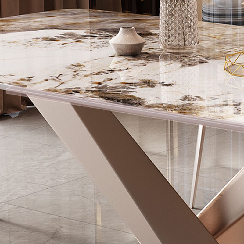 Marble Top Dining Table Modern Dining Table with Pedestal Base