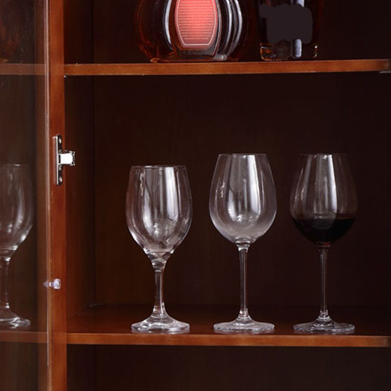 Contemporary Glass Paned Cabinet in Rubberwood 1/2-Door Solid Wood Storage Cabinet