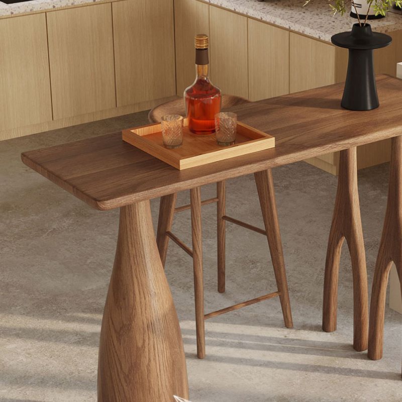 Industrial Style Rectangle Bar Table 1/2/3 Pieces Wood Bar Table Set for Kitchen
