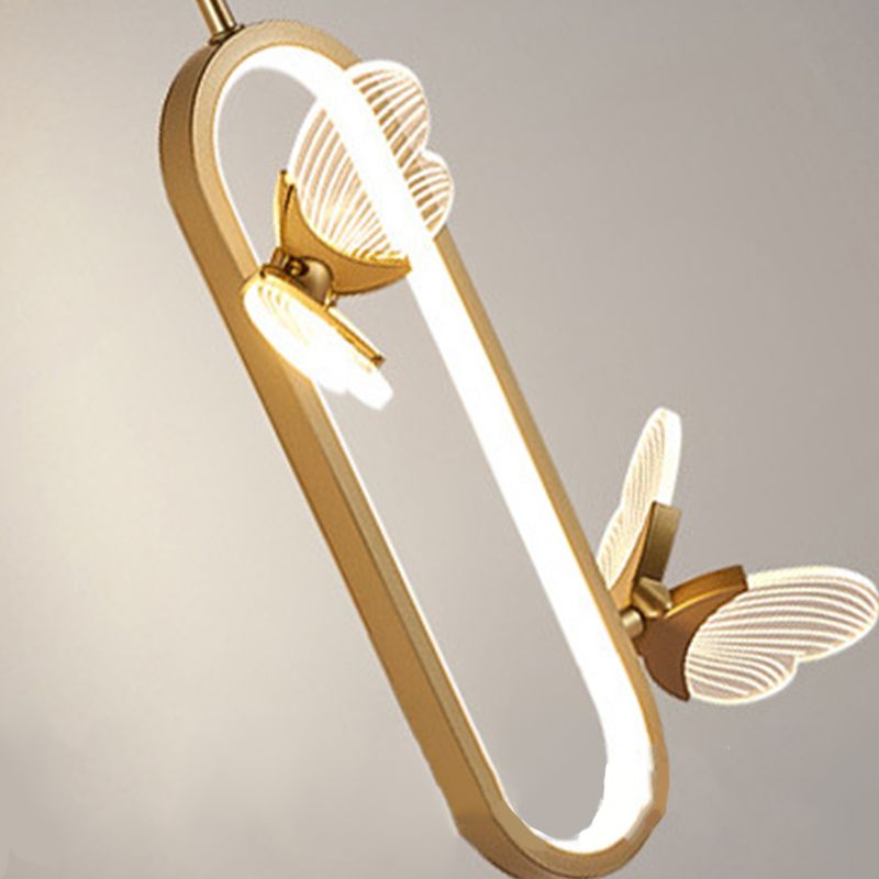 1 Light Oval Wall Lighting Fixtures Modern Style Metal Wall Mounted Lamps