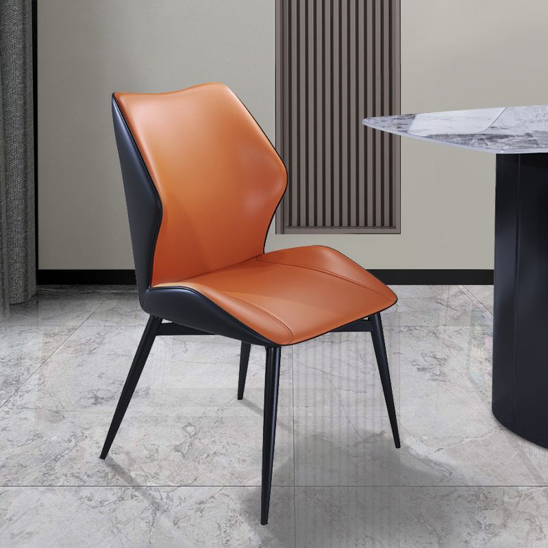 Wingback Armless Dining Chairs Modern Faux Leather Dining Side Chair