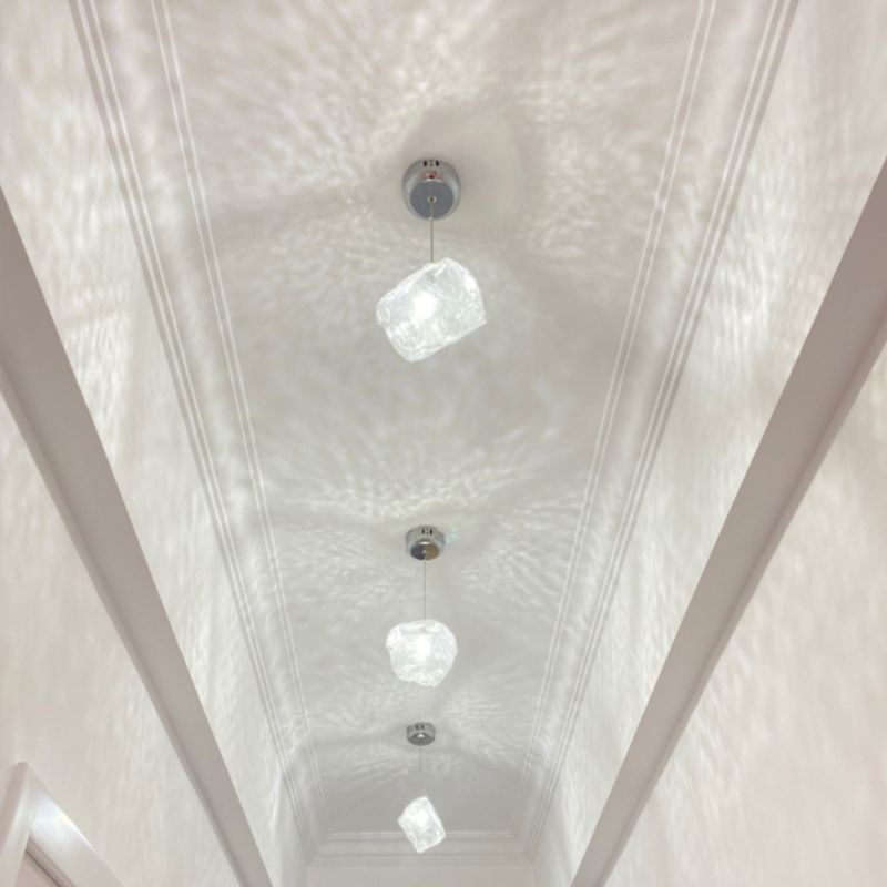 Multi Lights Geometric Cluster Pendant Light Modern Style Glass Down Lighting