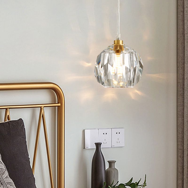 Modern Clear Crystal Shade Hanging Light Household Pendent Lighting Fixtures