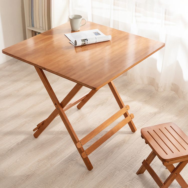 Contemporary Natural Wood Table Bamboo Home Dining Table with Pedestal