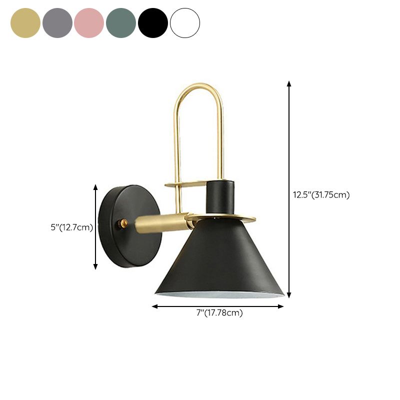 Single Modernism Polished Metallic Shaded Wall Mounted for Foyer